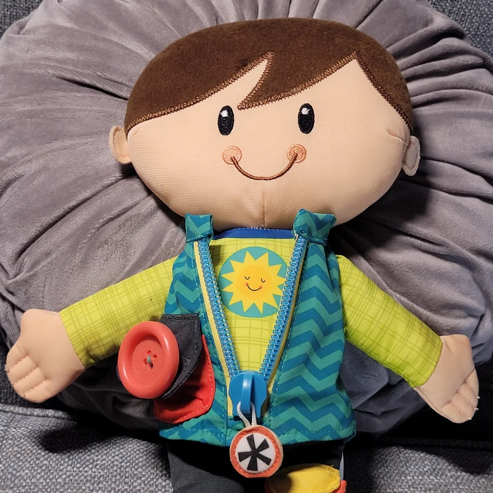 Playskool Smiling Stuffed Learning Activity Doll Learning Sensory Motor Skills